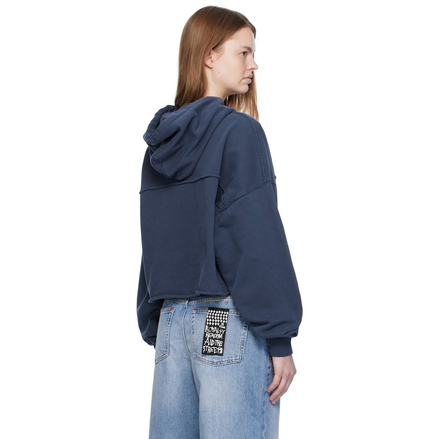  Ksubi Navy Oh G Cropped Hoodie 