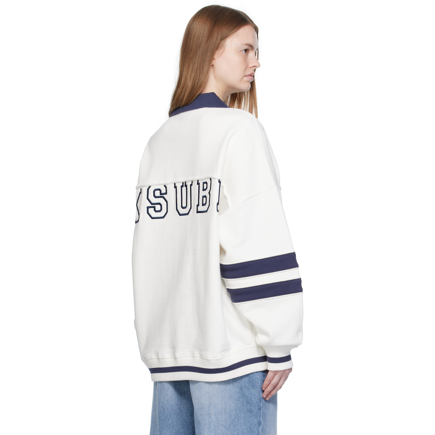  Ksubi White '99' Boyfriend Polo Sweatshirt 