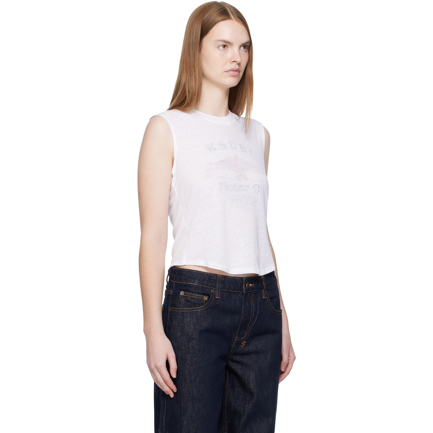  Ksubi White Motor Oil Moss Tank Top 