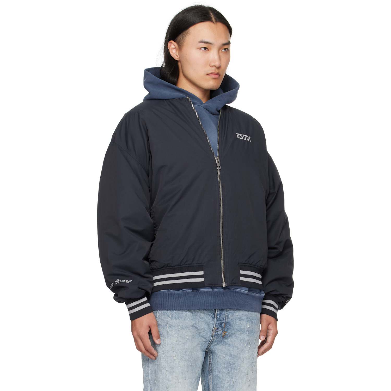  Ksubi Navy Ma-1 Bomber Jacket 