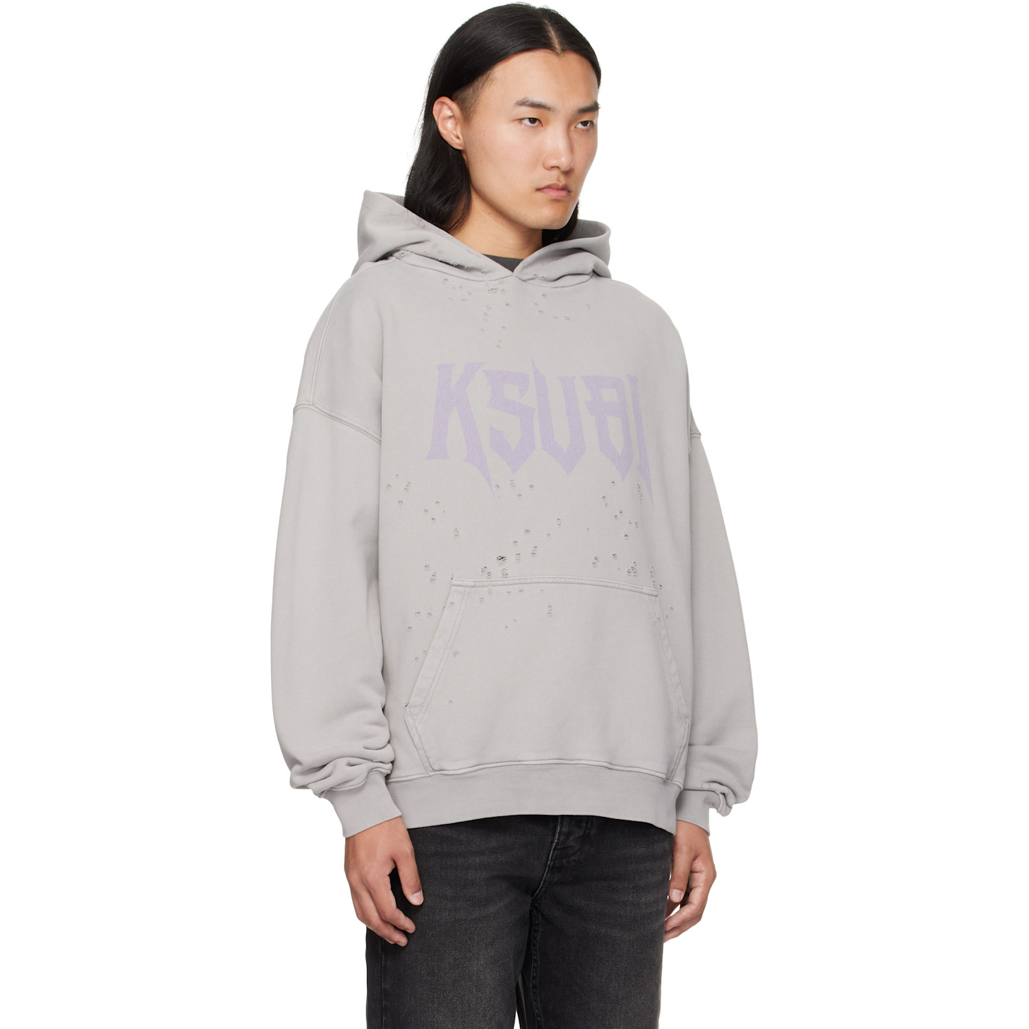  Ksubi Gray Blasted Hoodie 