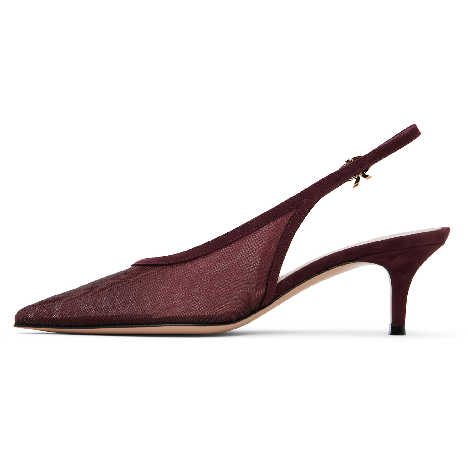  Gianvito Rossi Burgundy Slingback 55 Heels 