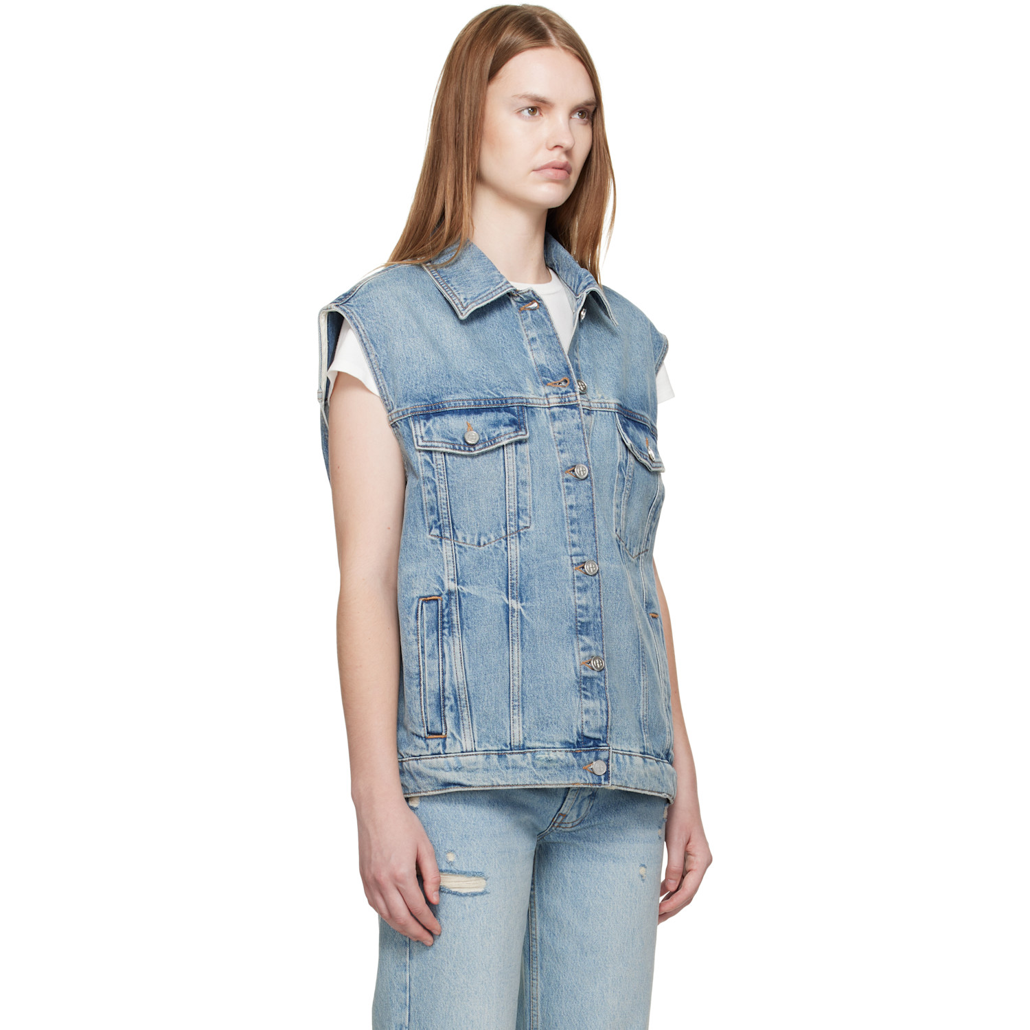  Anine Bing Blue Rory Denim Vest 