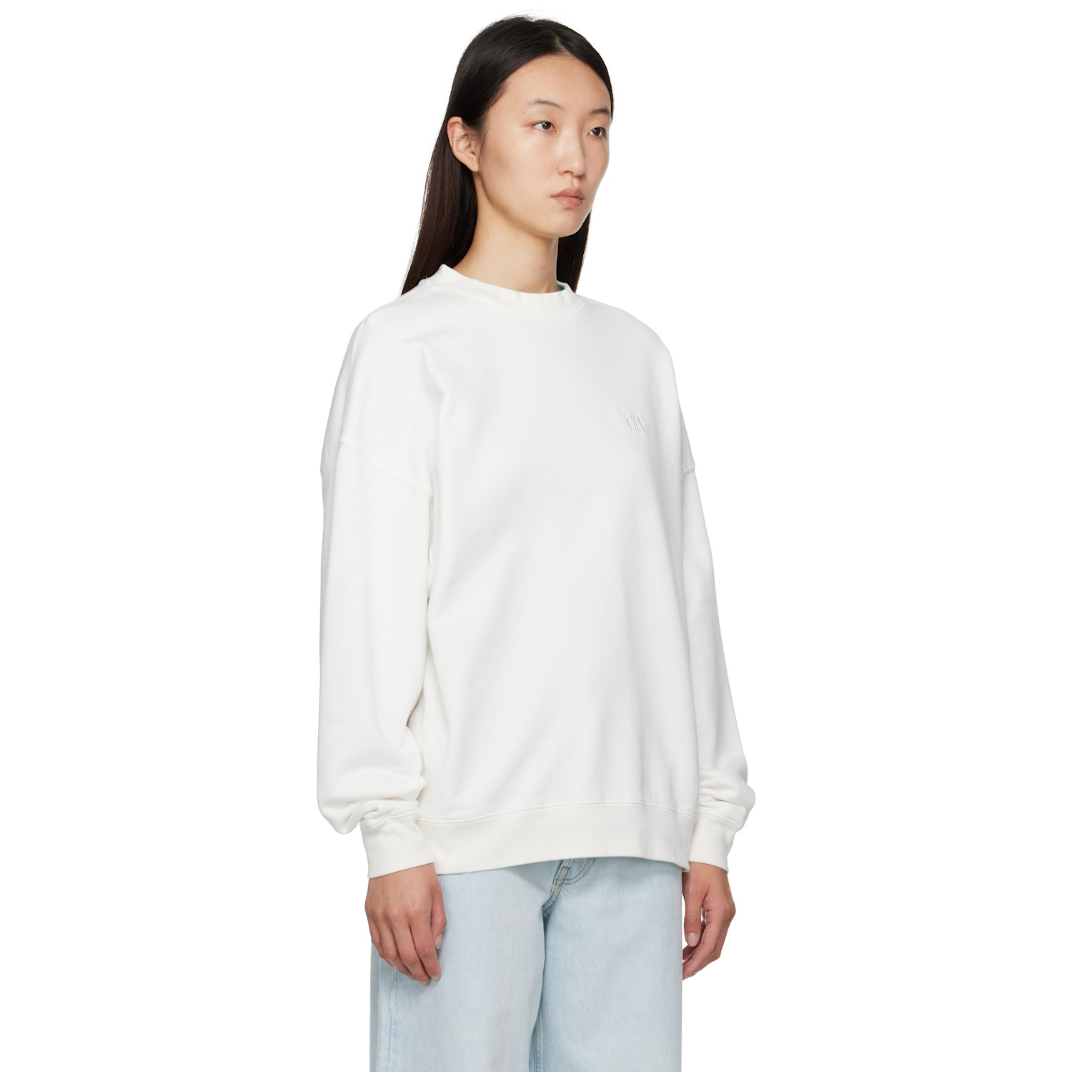  Anine Bing Off-white Miles Framed Monogram Sweatshirt 
