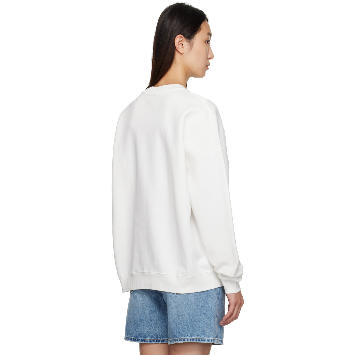  Anine Bing Off-white Miles Oversized Letterman Sweatshirt 