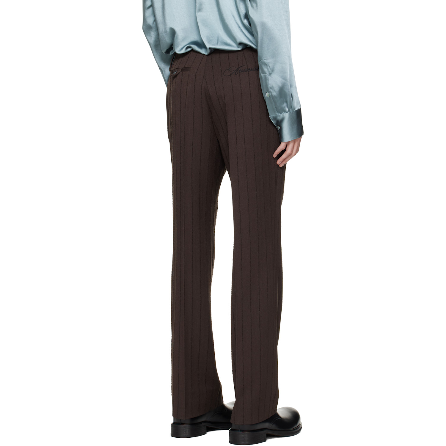 Avavav Brown Pinstripe Tailored Trousers 