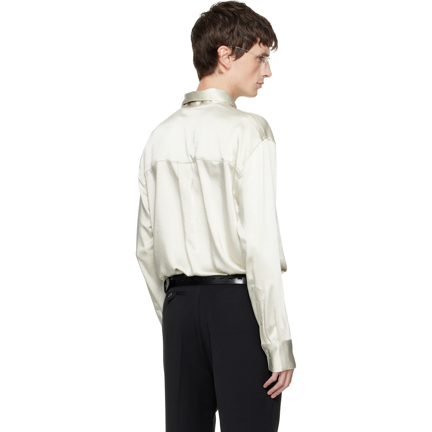  Avavav Off-white X-ray Printed Satin Button-up Shirt 
