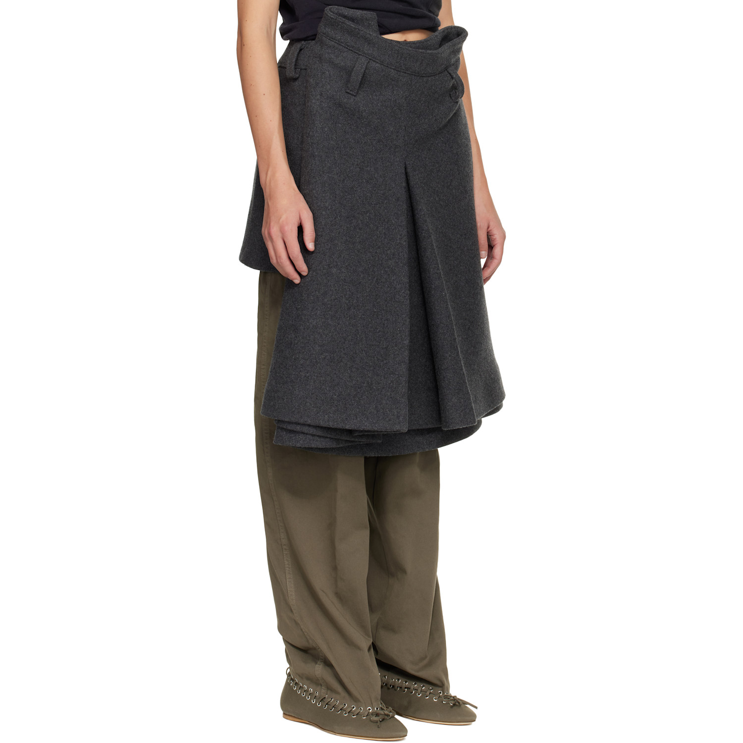  August Barron Gray Display Midi Skirt 
