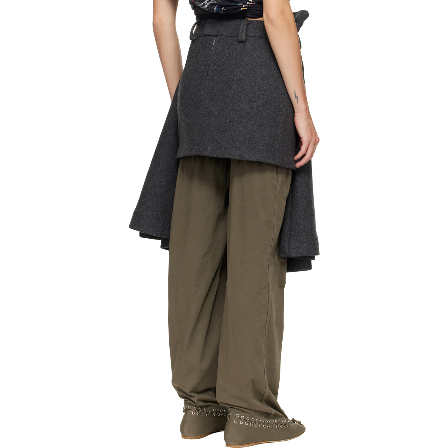  August Barron Gray Display Midi Skirt 