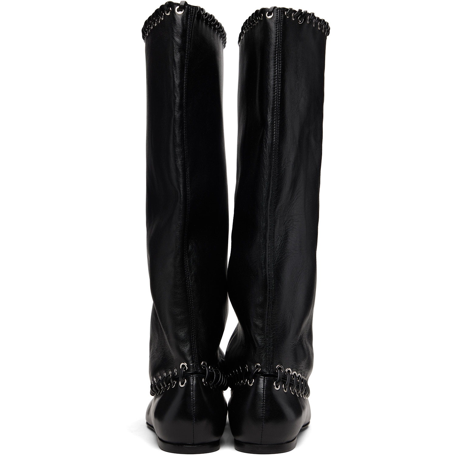  August Barron Black Flat Level Boots 