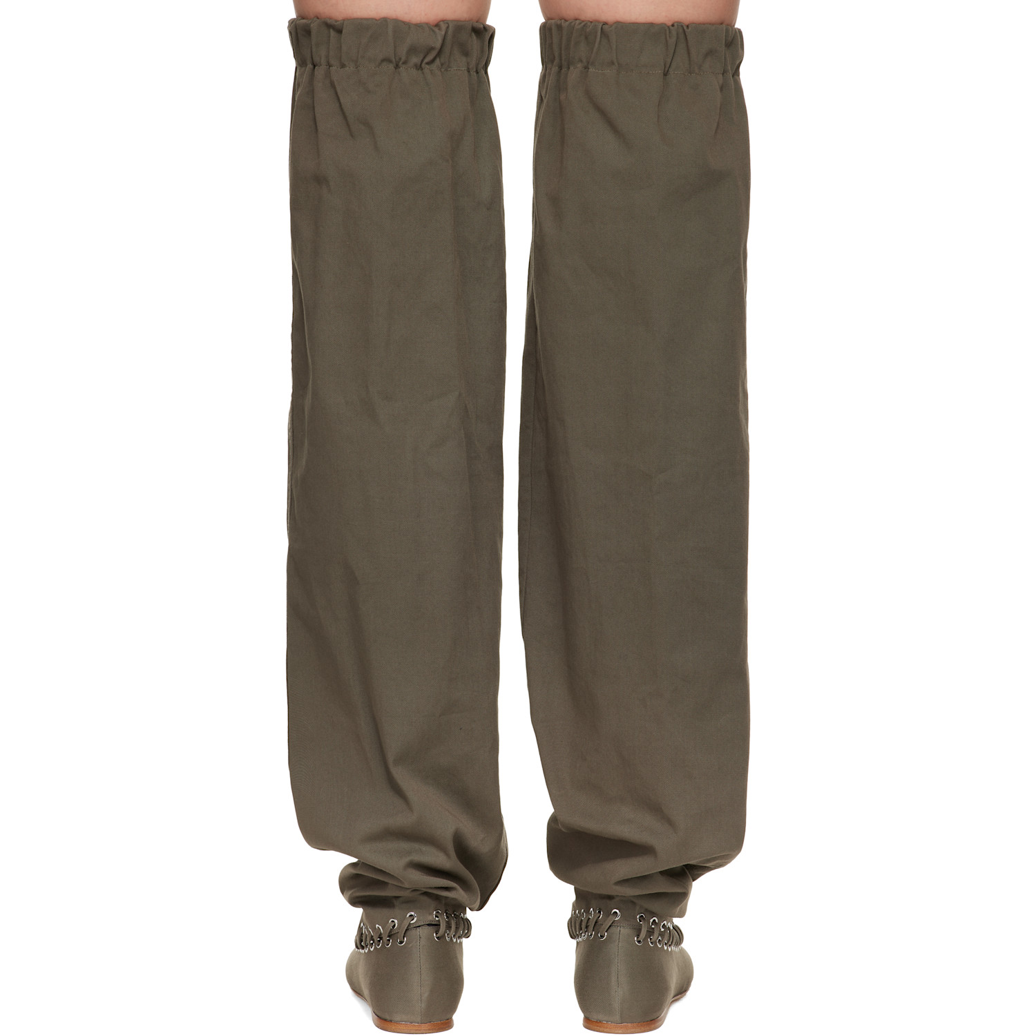  August Barron Khaki Level Flat Thigh High Tall Boots 