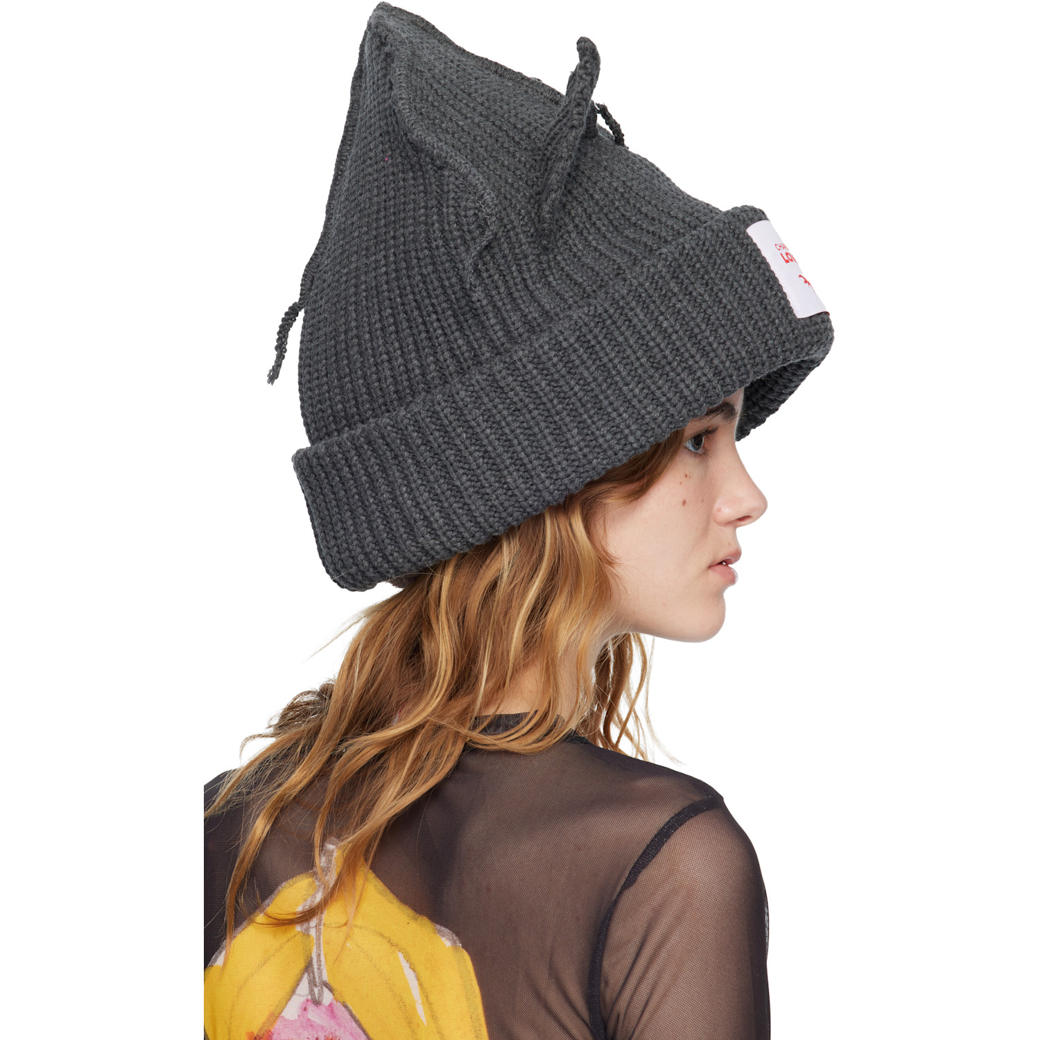  Charles Jeffrey Loverboy Gray Supersized Chunky Ears Beanie 