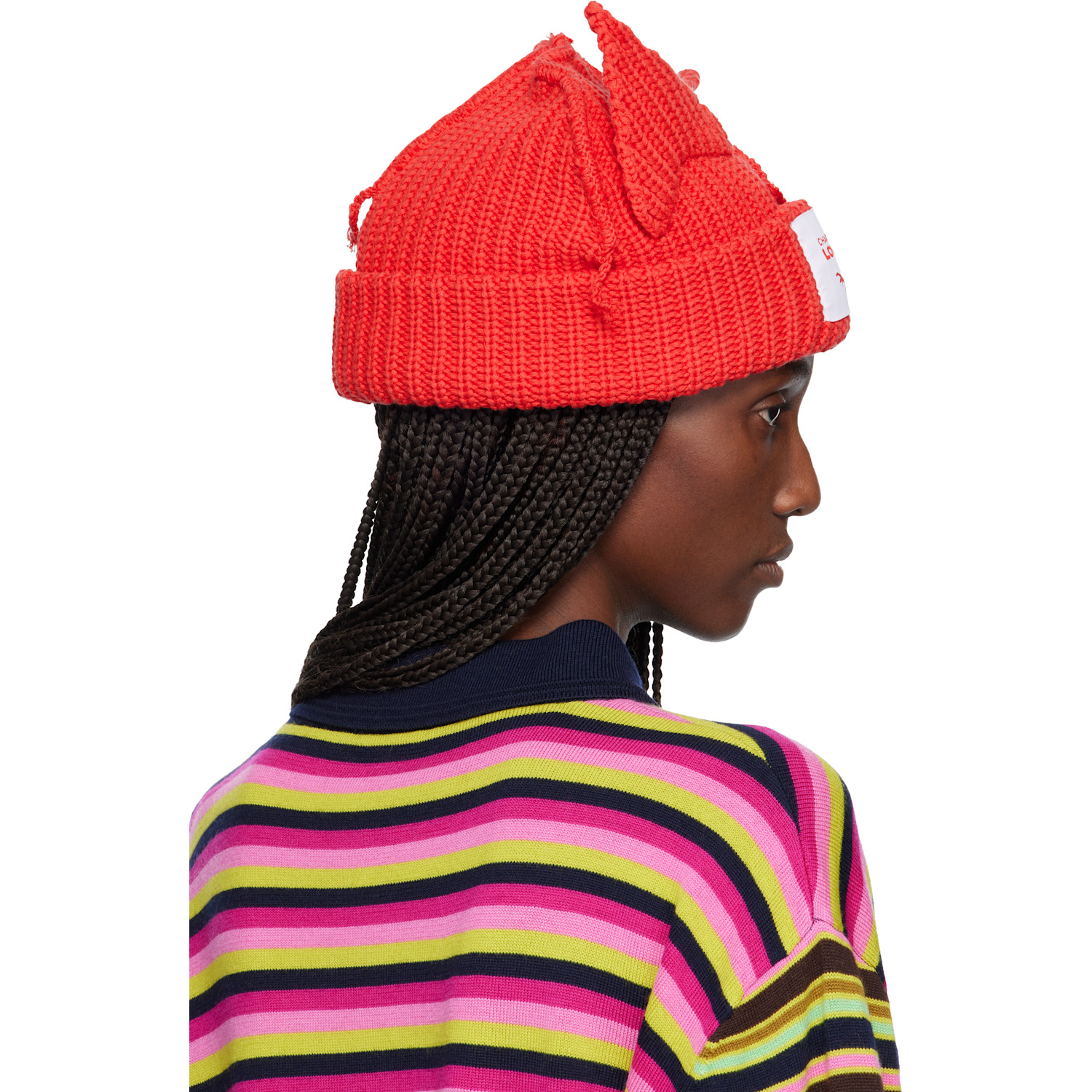  Charles Jeffrey Loverboy Red Chunky Ears Beanie 