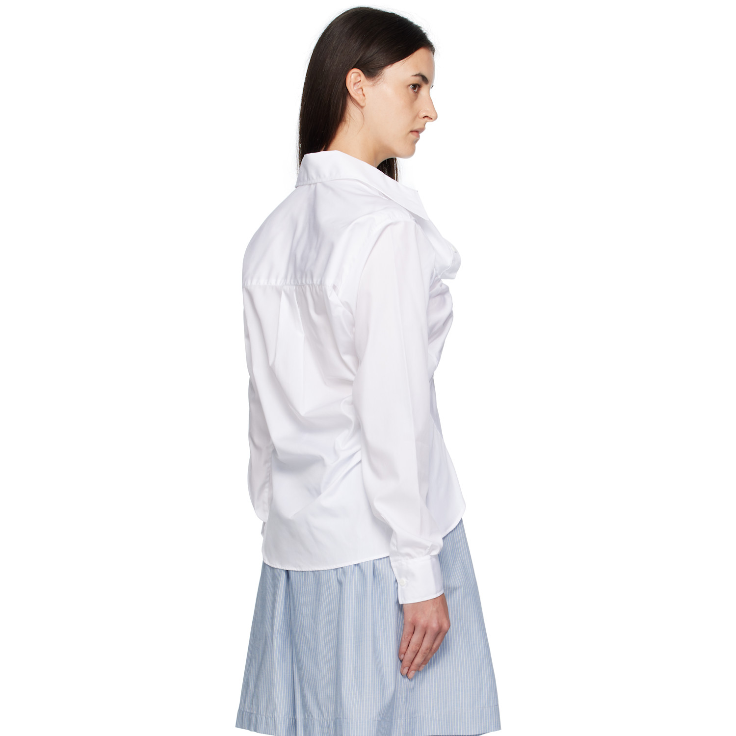  Charles Jeffrey Loverboy White Elasticated Ruffle Shirt 
