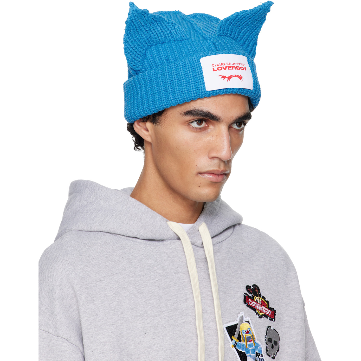  Charles Jeffrey Loverboy Blue Chunky Ears Beanie 