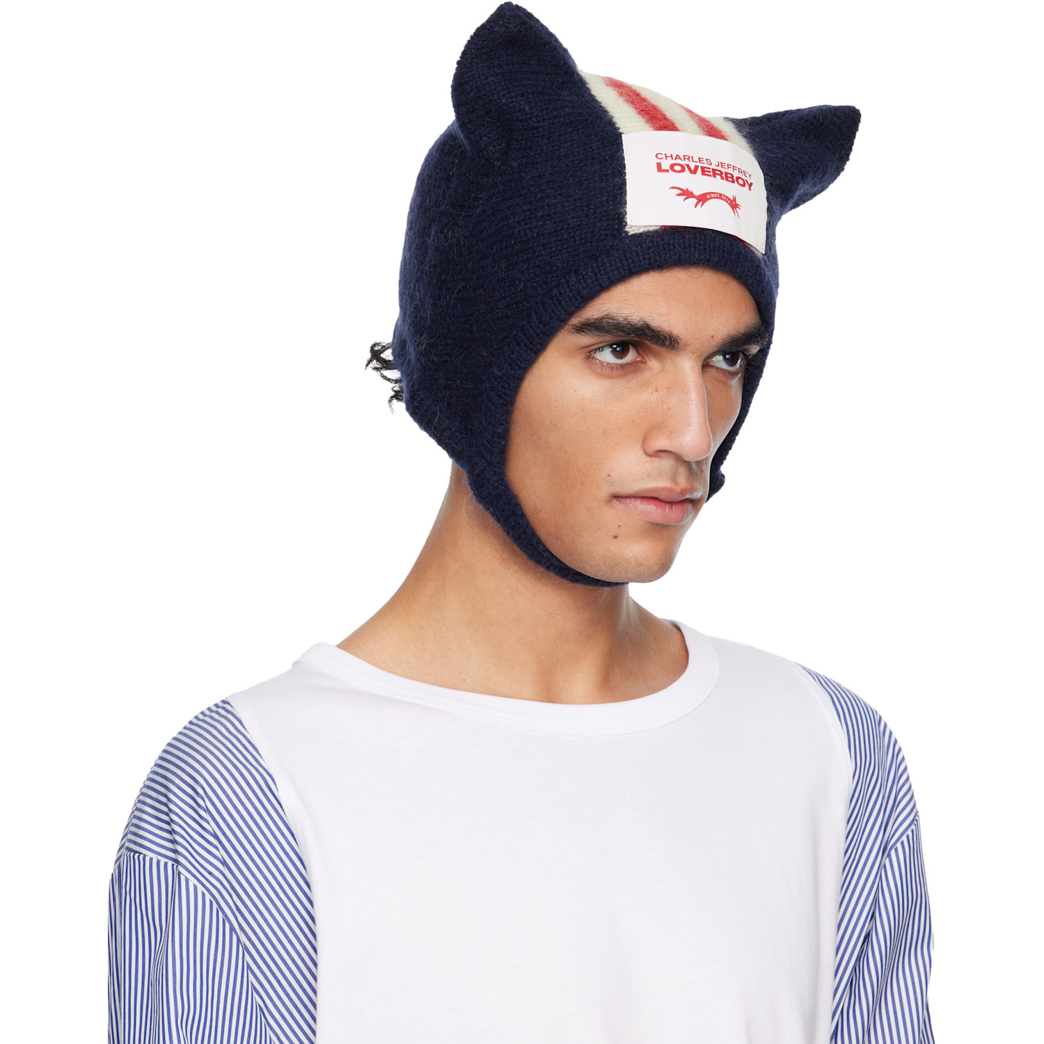  Charles Jeffrey Loverboy Navy Ears Bonnet Beanie 