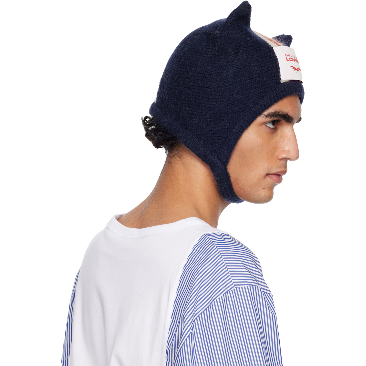  Charles Jeffrey Loverboy Navy Ears Bonnet Beanie 