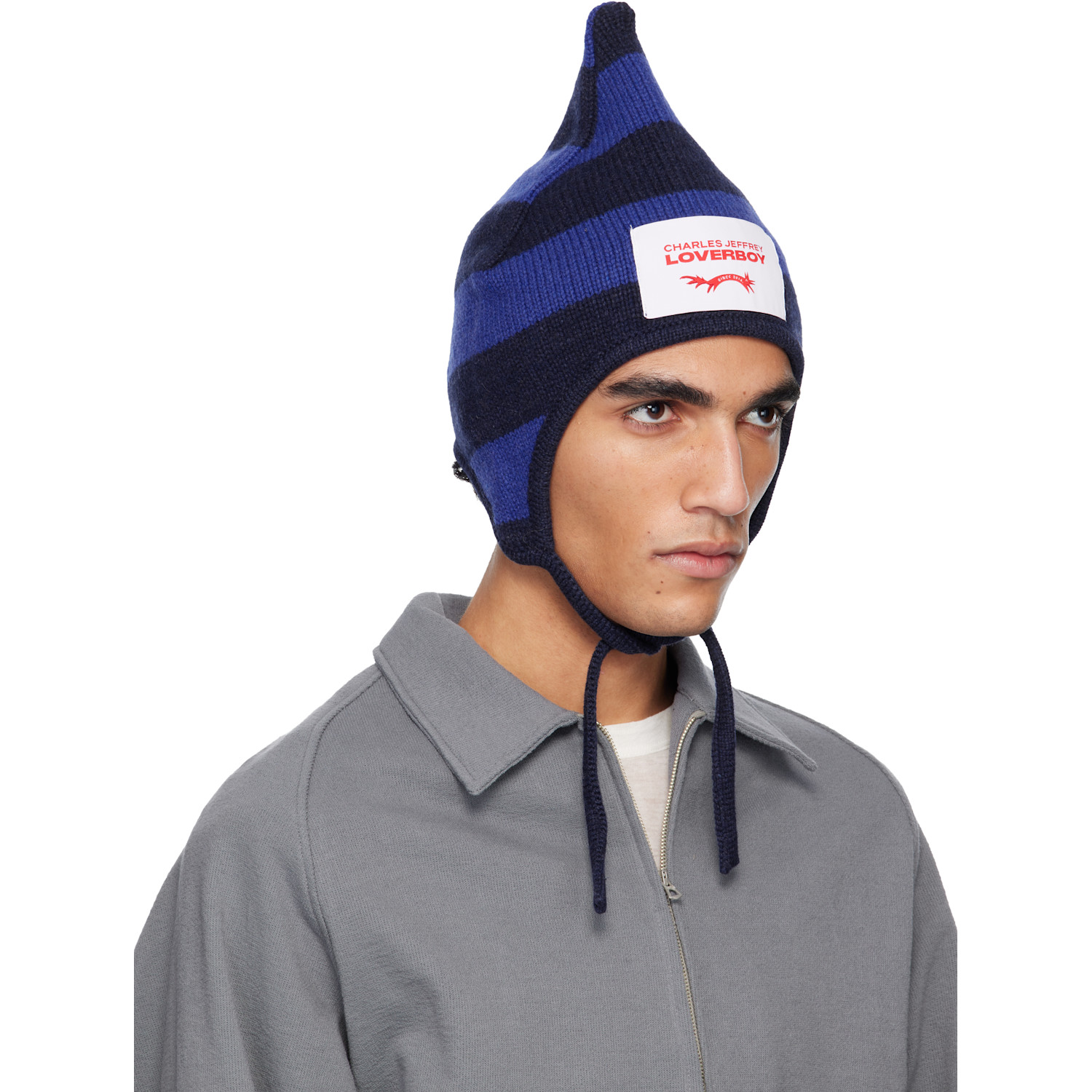  Charles Jeffrey Loverboy Blue Spike Bonnet Beanie 