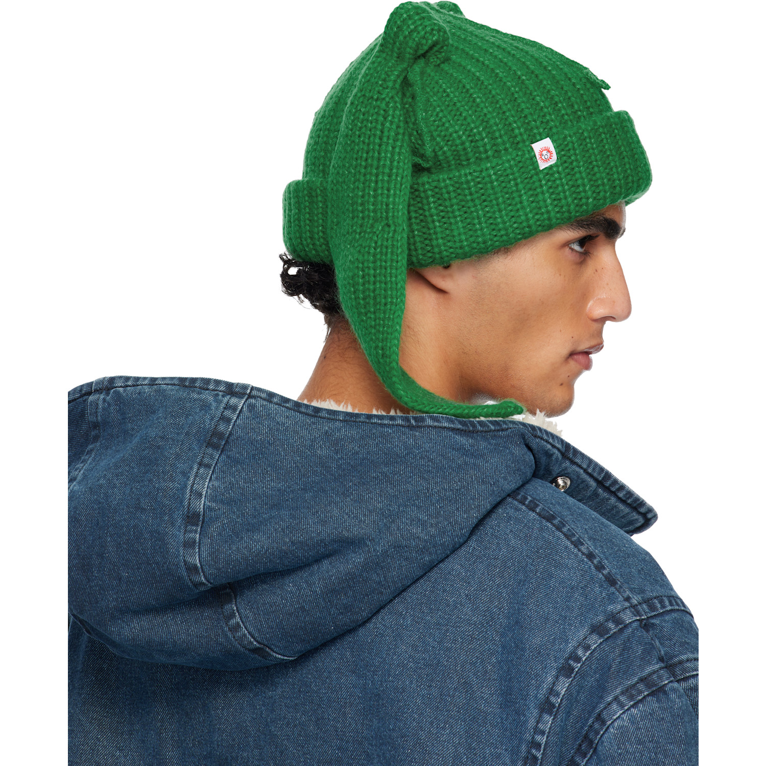  Charles Jeffrey Loverboy Green Mohair Chunky Rabbit Beanie 