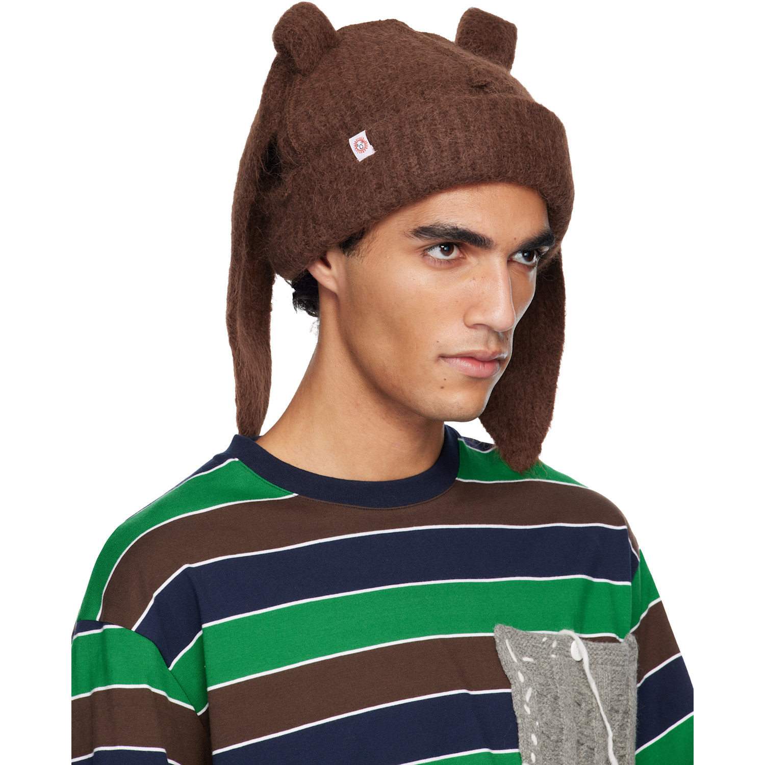  Charles Jeffrey Loverboy Brown Alpaca Chunky Rabbit Beanie 
