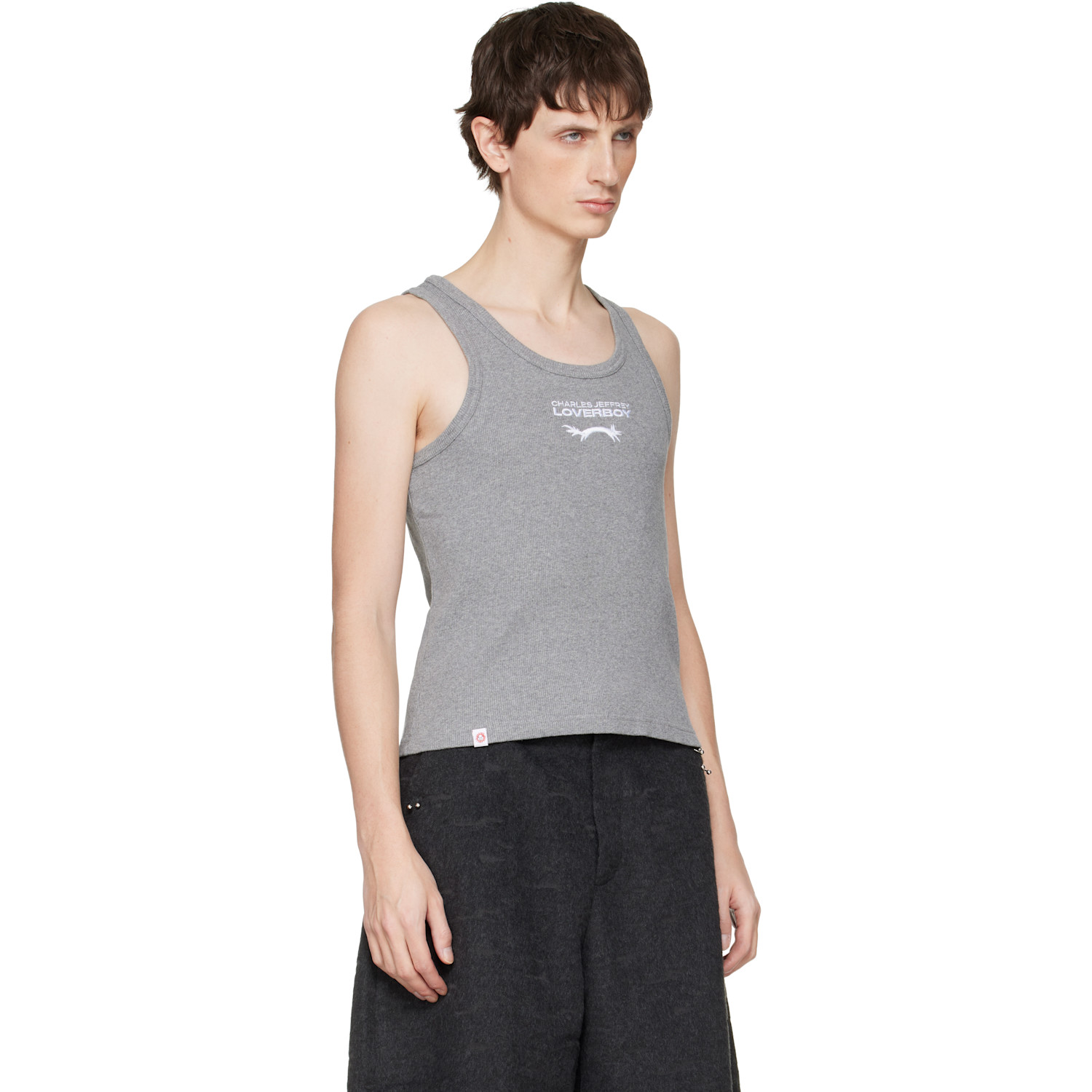  Charles Jeffrey Loverboy Gray Logo Tank Top 