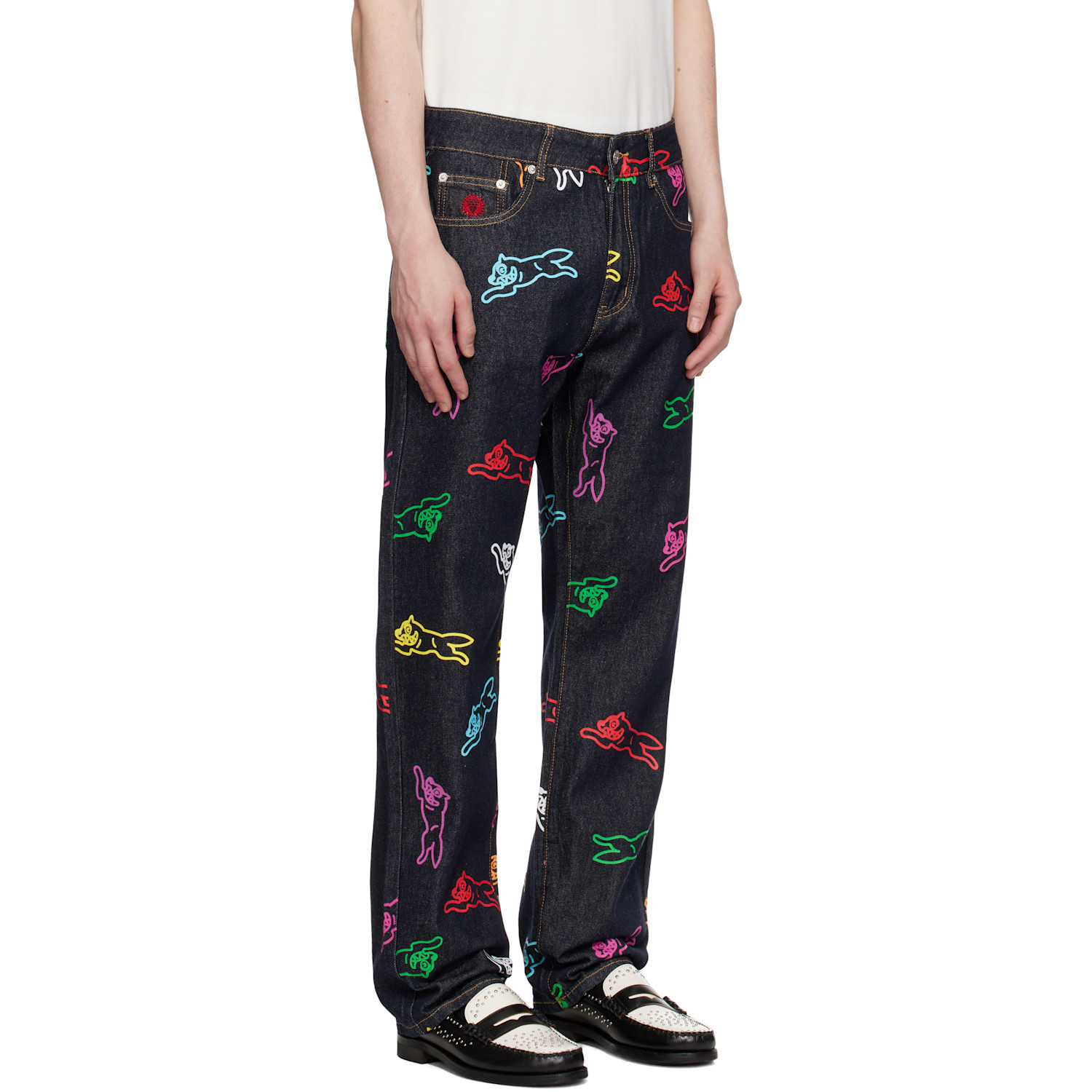  Icecream Navy All-over Running Dog Jeans 