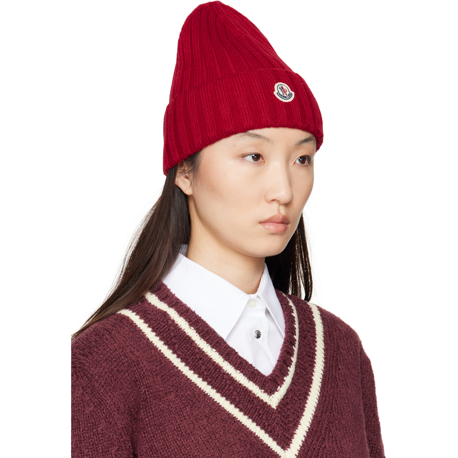  Moncler Red Wool Beanie 