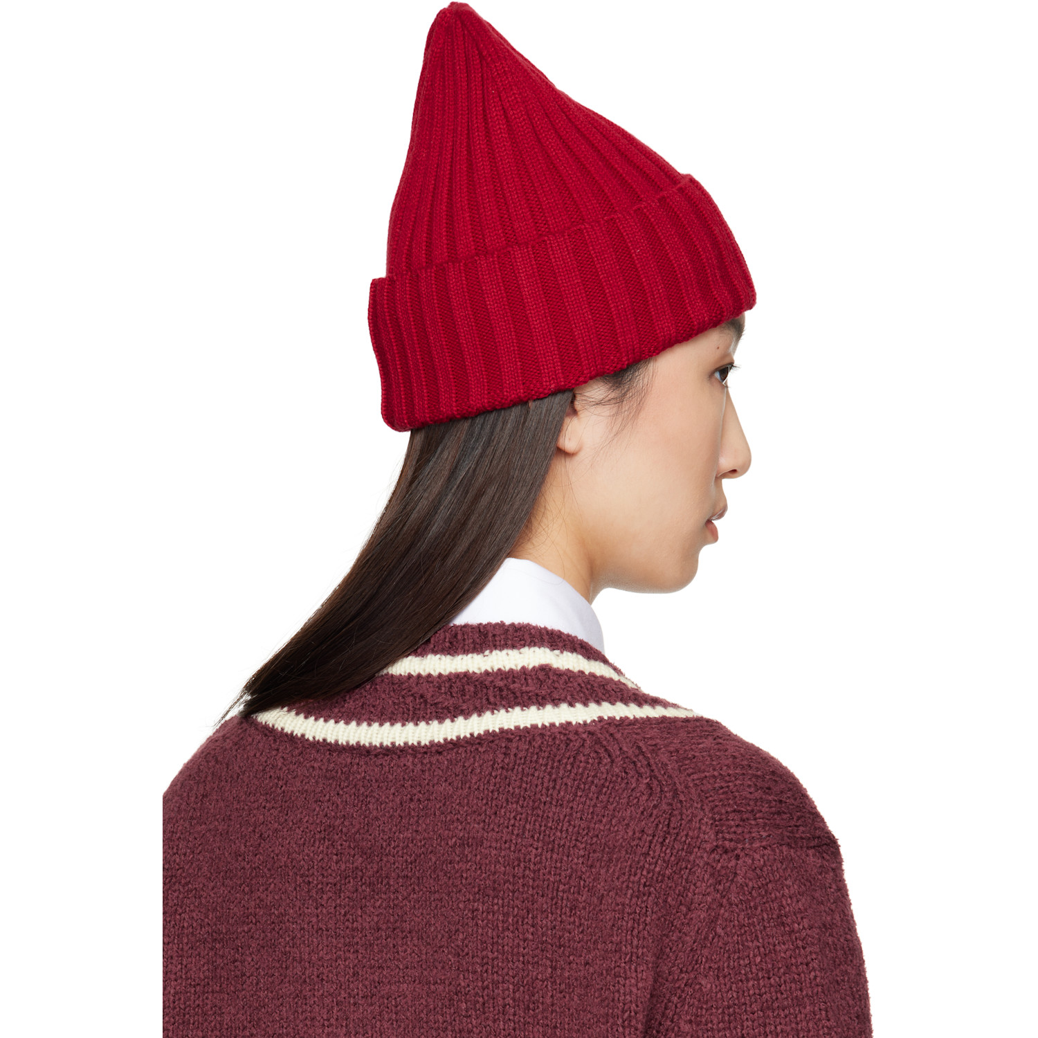  Moncler Red Wool Beanie 