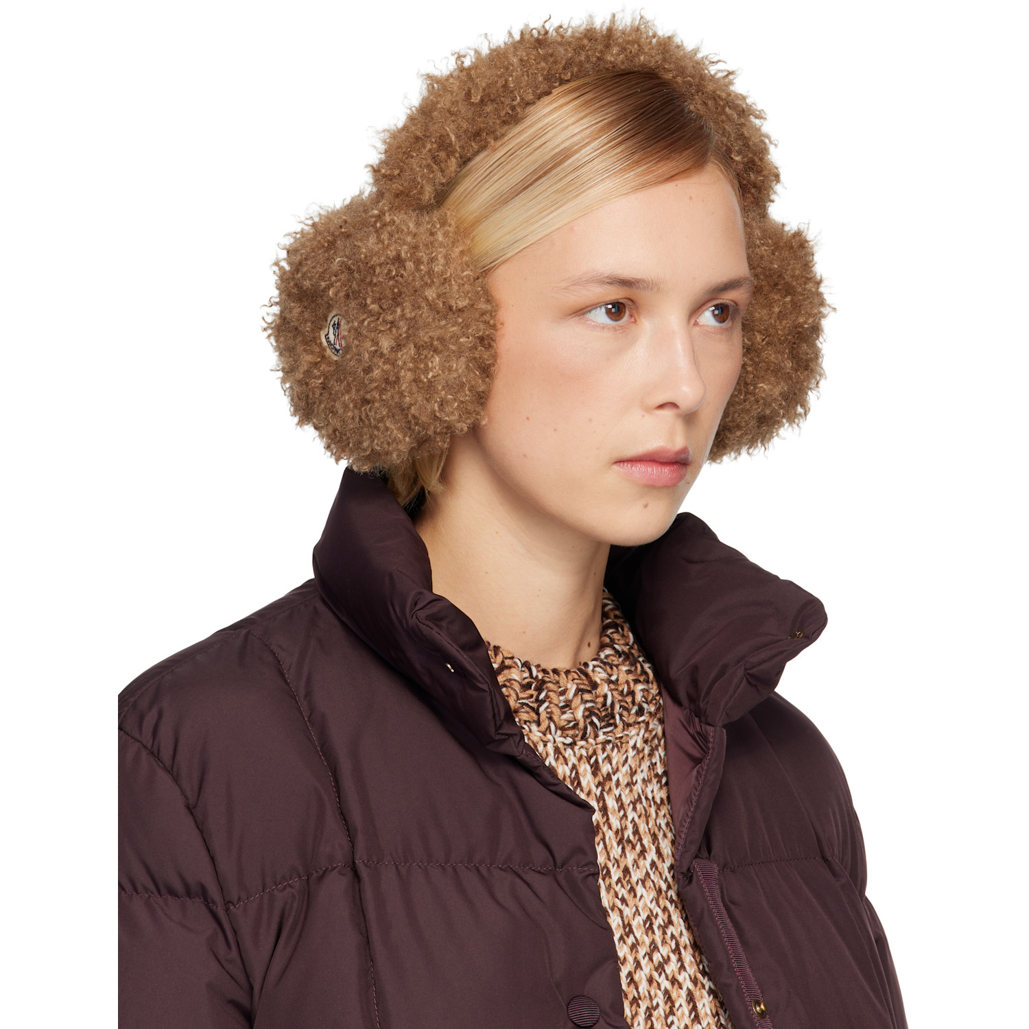  Moncler Brown Logo Ear Muffs 