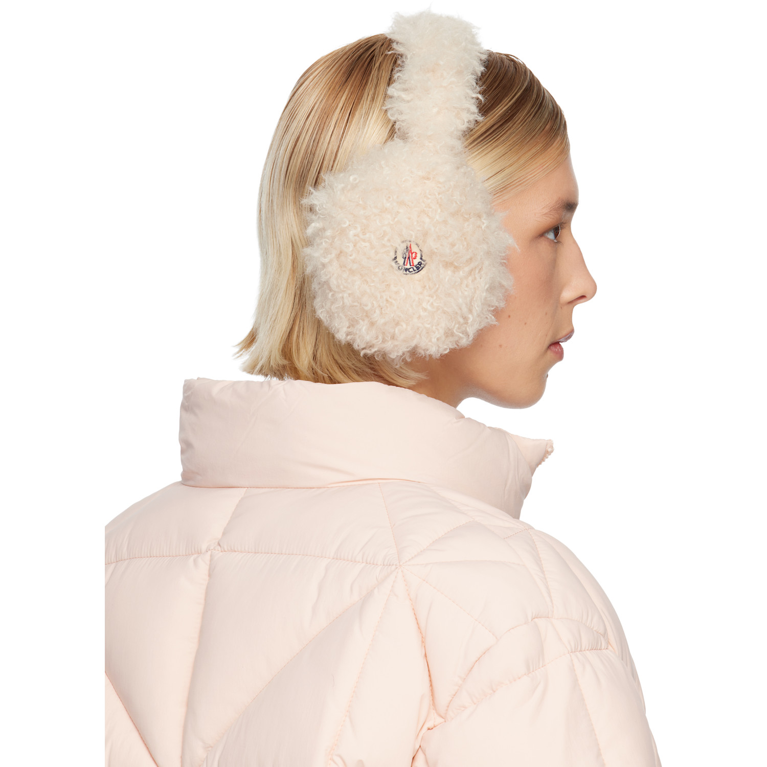  Moncler Beige Logo Ear Muffs 