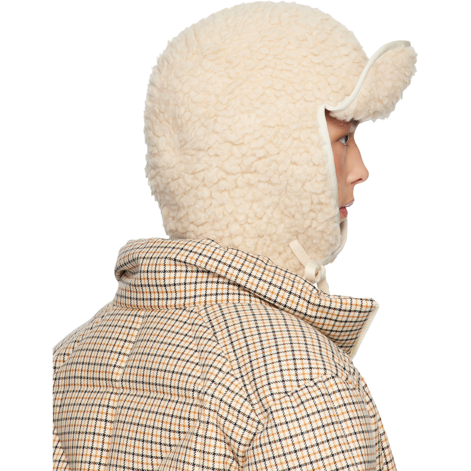  Moncler White Teddy Reversible Hat 