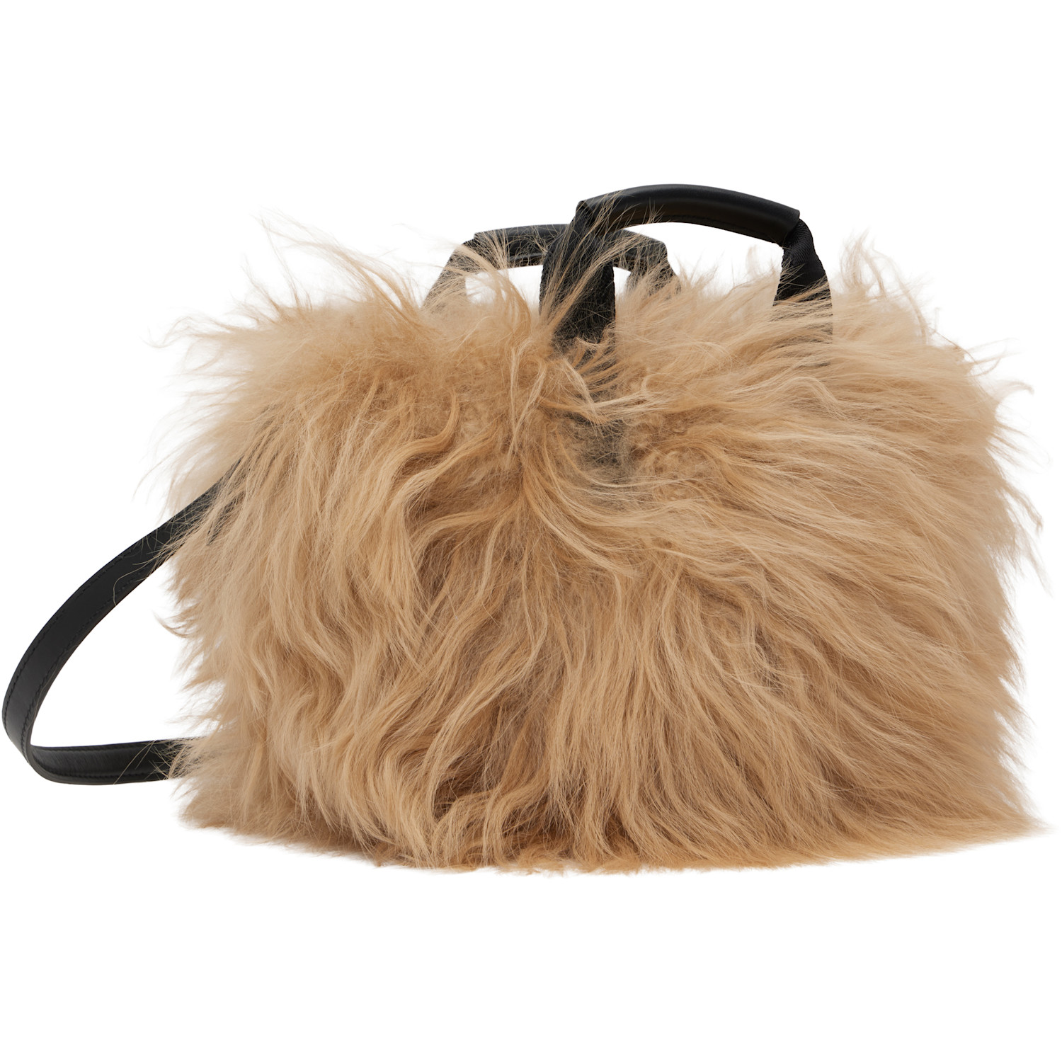  Moncler Beige Micro Caradoc Shearling Bag 
