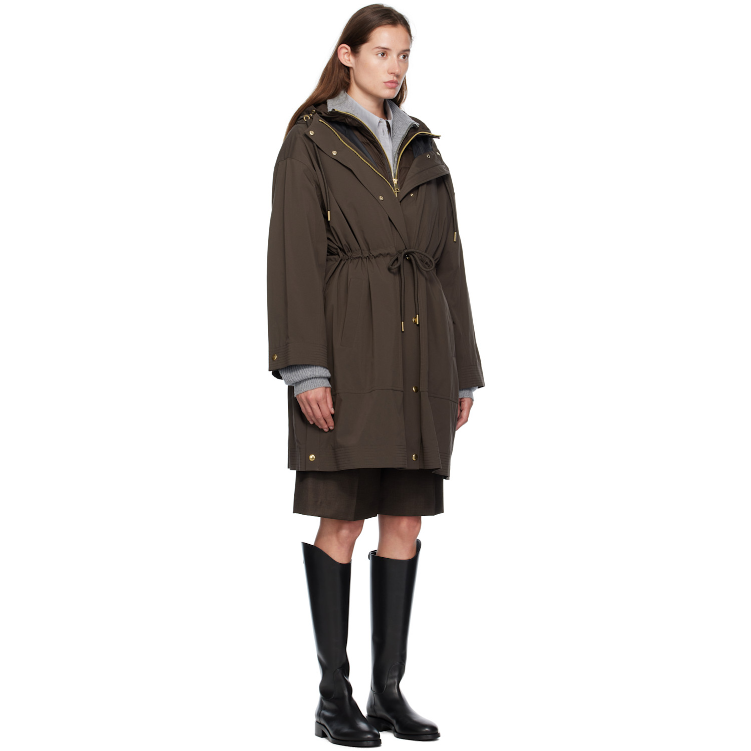  Moncler Brown Sainbel Long Down Parka 