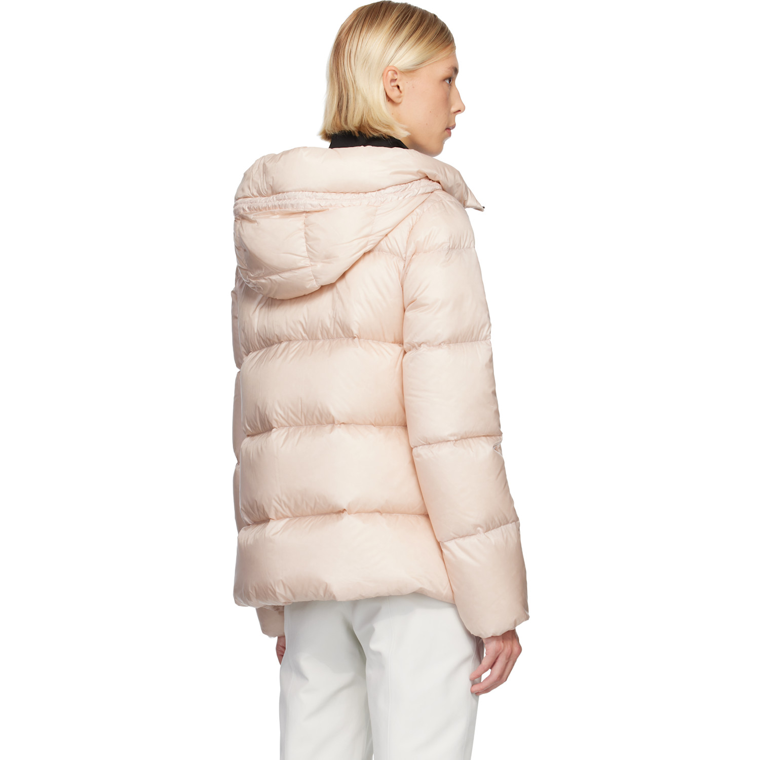  Moncler Pink Serittes Hooded Short Down Jacket 