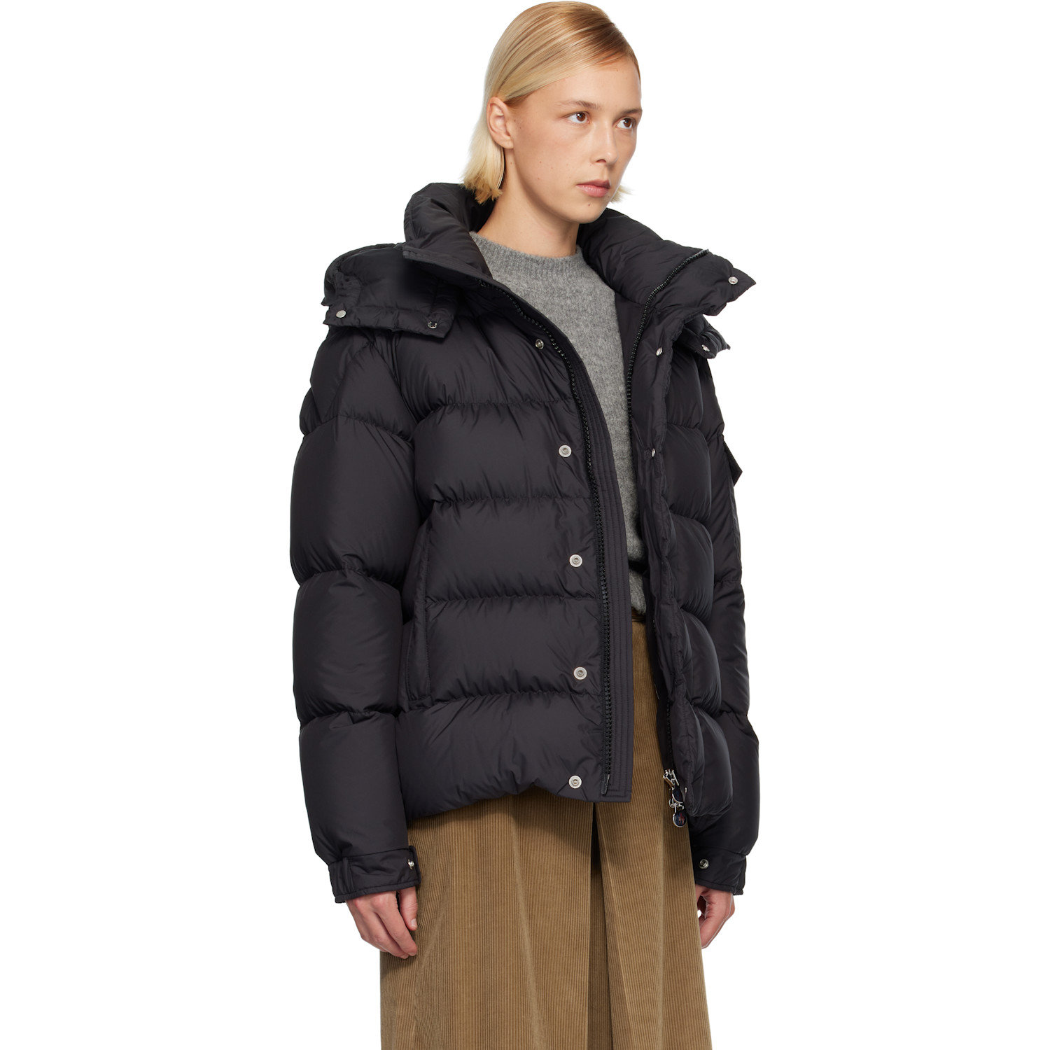  Moncler Black Maya 70 Hooded Short Down Jacket 