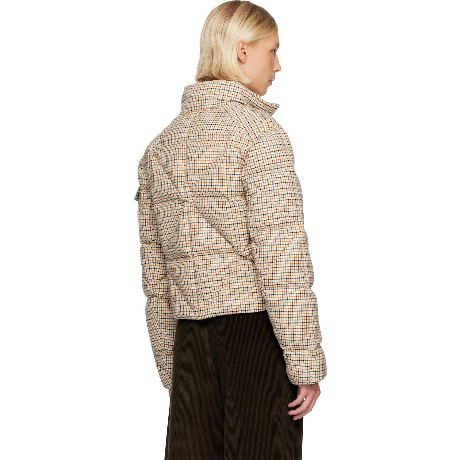  Moncler Off-white Keros Diamond-quilted Wool Blend Short Down Jacket 