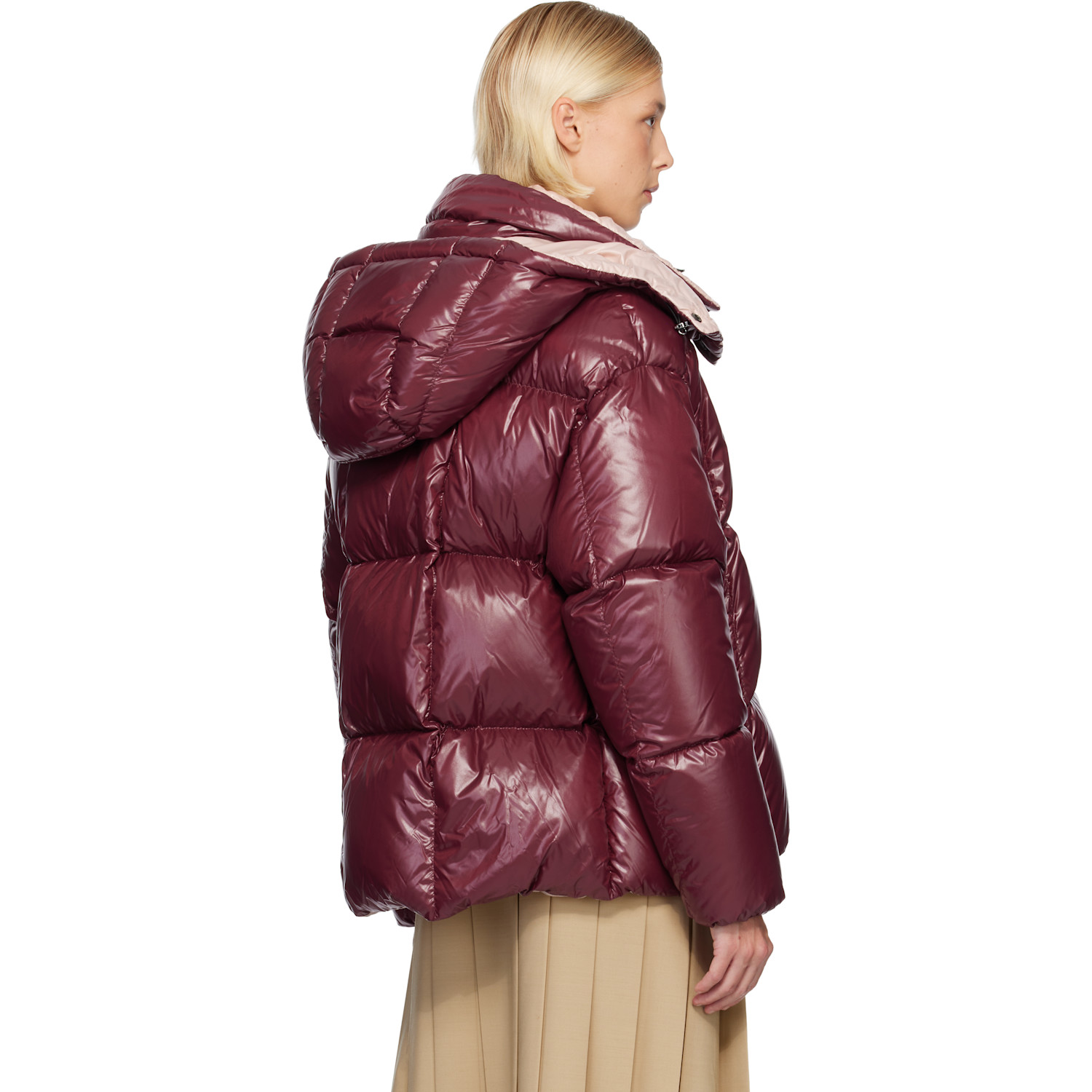  Moncler Pink Parana Hooded Short Down Jacket 