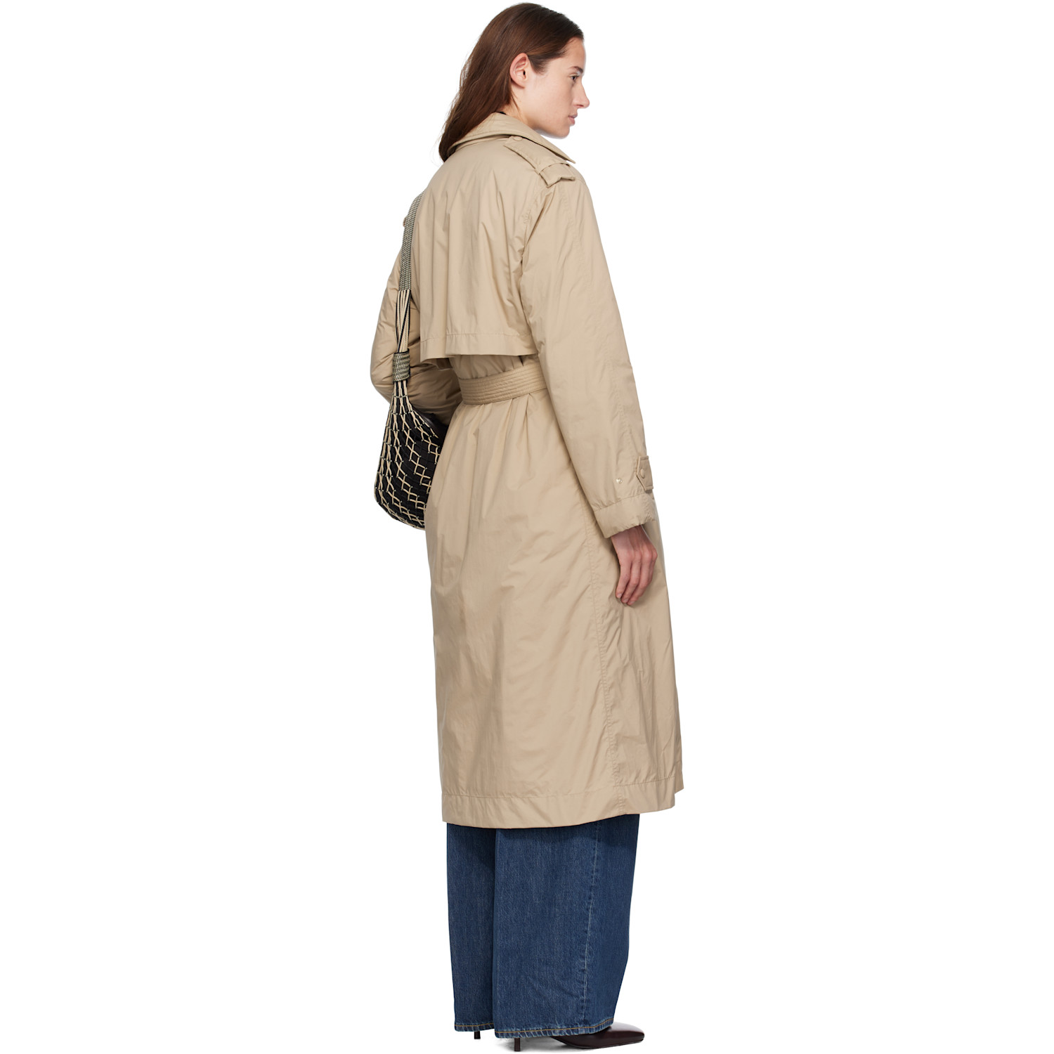  Moncler Beige Yevre Down Trench Coat 