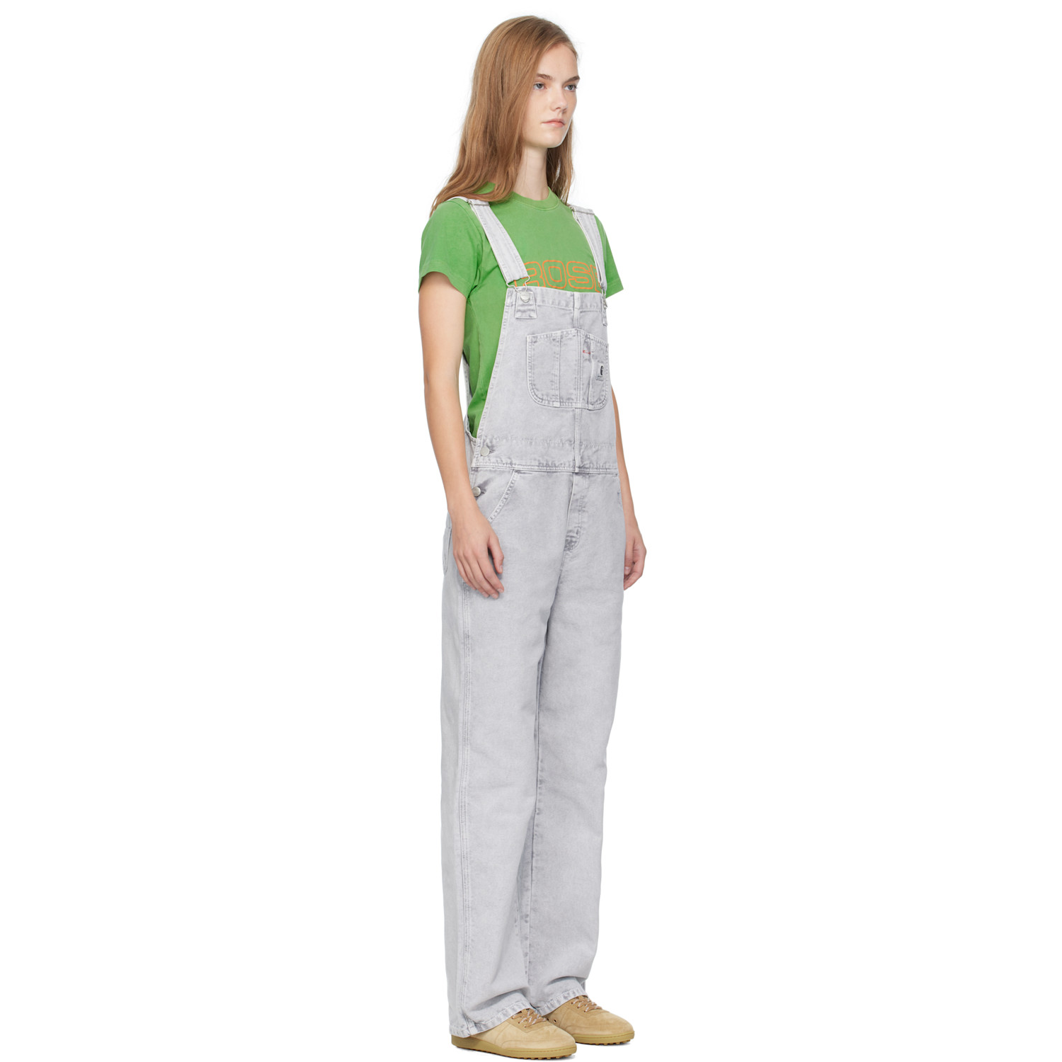  Carhartt Work In Progress Gray Bib Straight Overalls 
