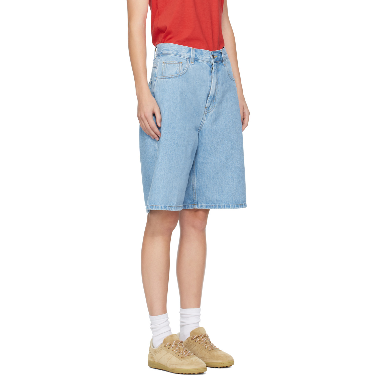 Carhartt Work In Progress Blue Brandon Denim Shorts 