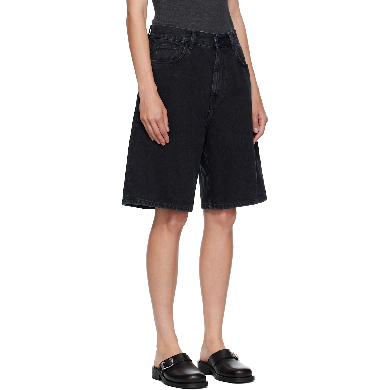  Carhartt Work In Progress Black Brandon Denim Shorts 