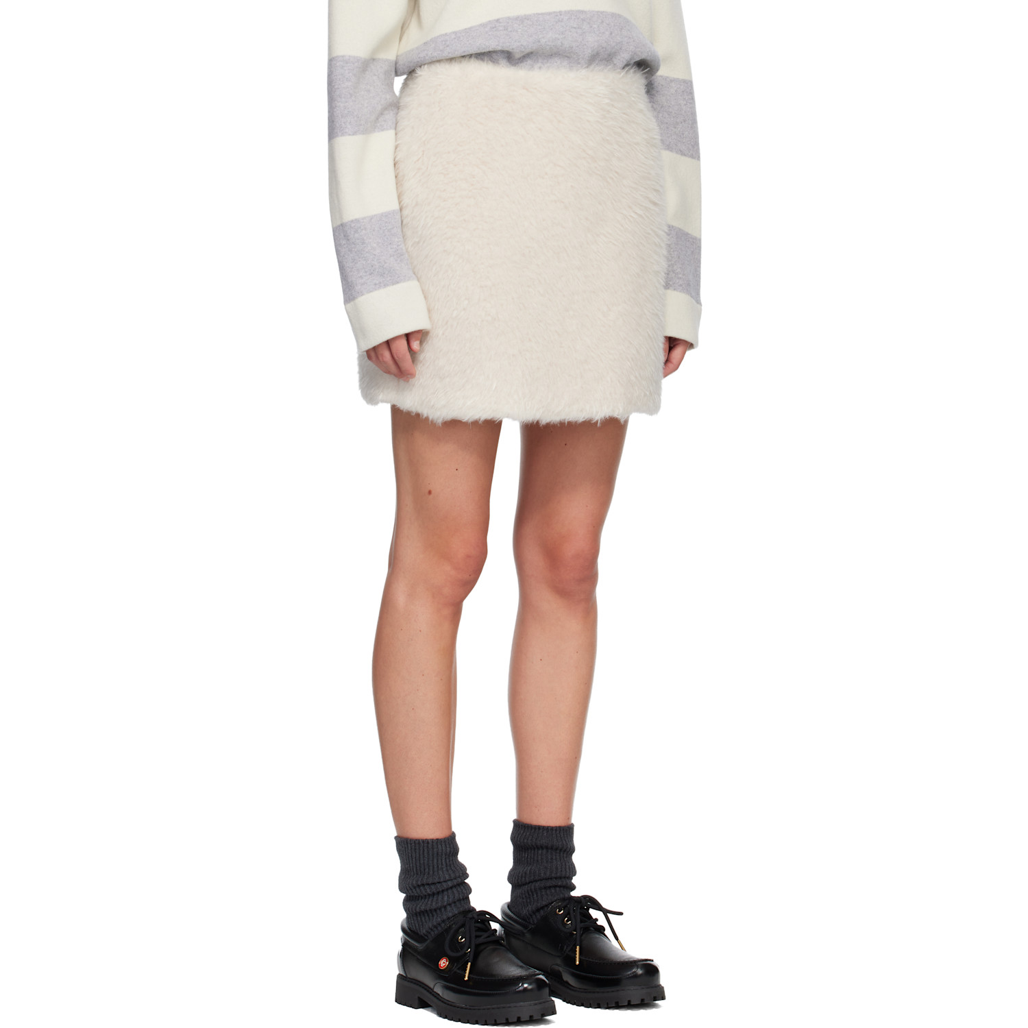  Moncler Off-white Teddy Miniskirt 