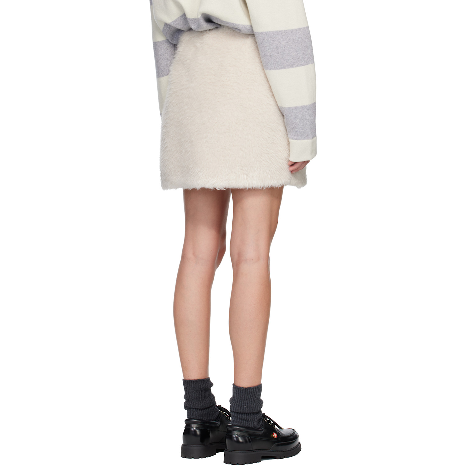  Moncler Off-white Teddy Miniskirt 