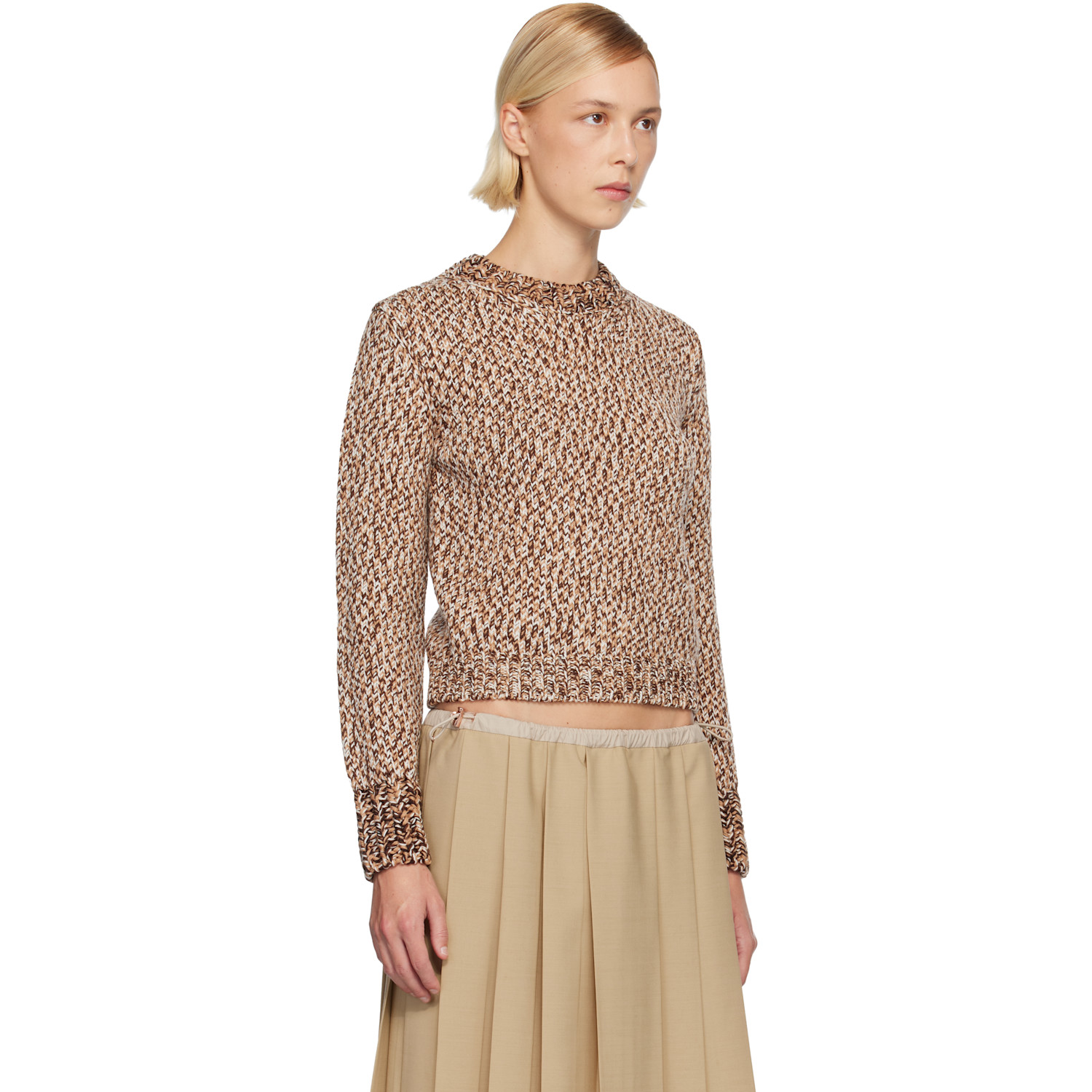  Moncler Brown Mouliné Wool Sweater 