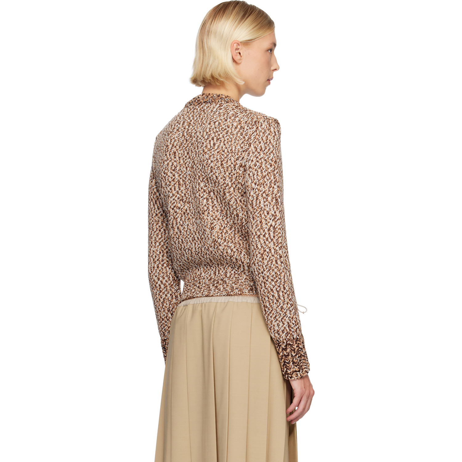  Moncler Brown Mouliné Wool Sweater 