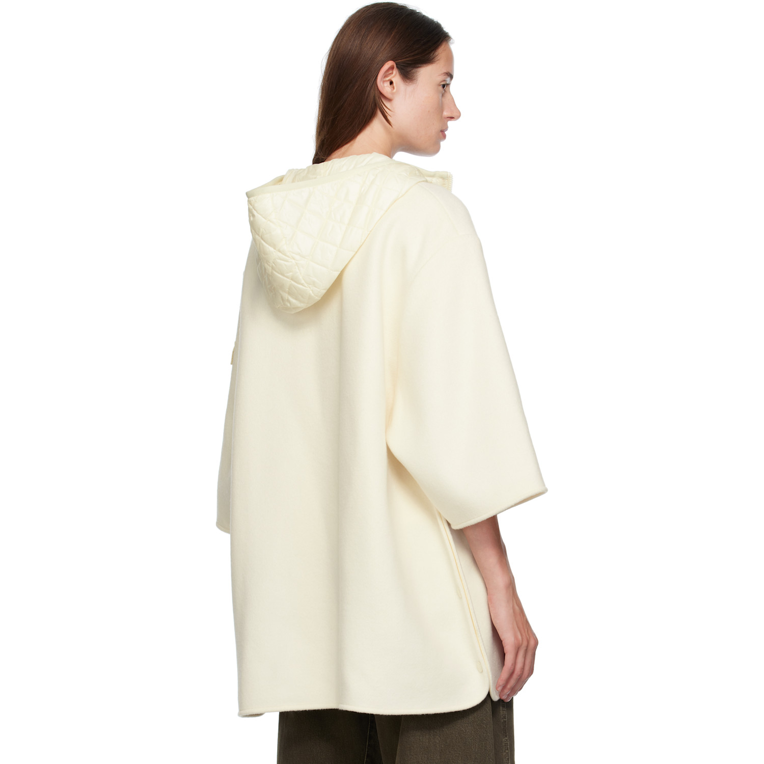  Moncler Beige Wool Cape Jacket 
