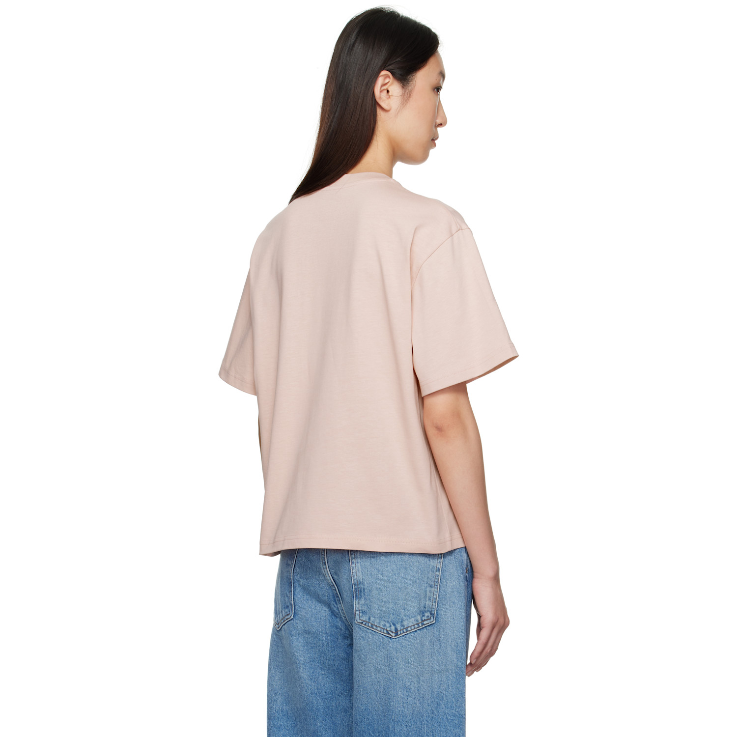  Moncler Pink Embroidered Cherry Logo Cotton T-shirt 