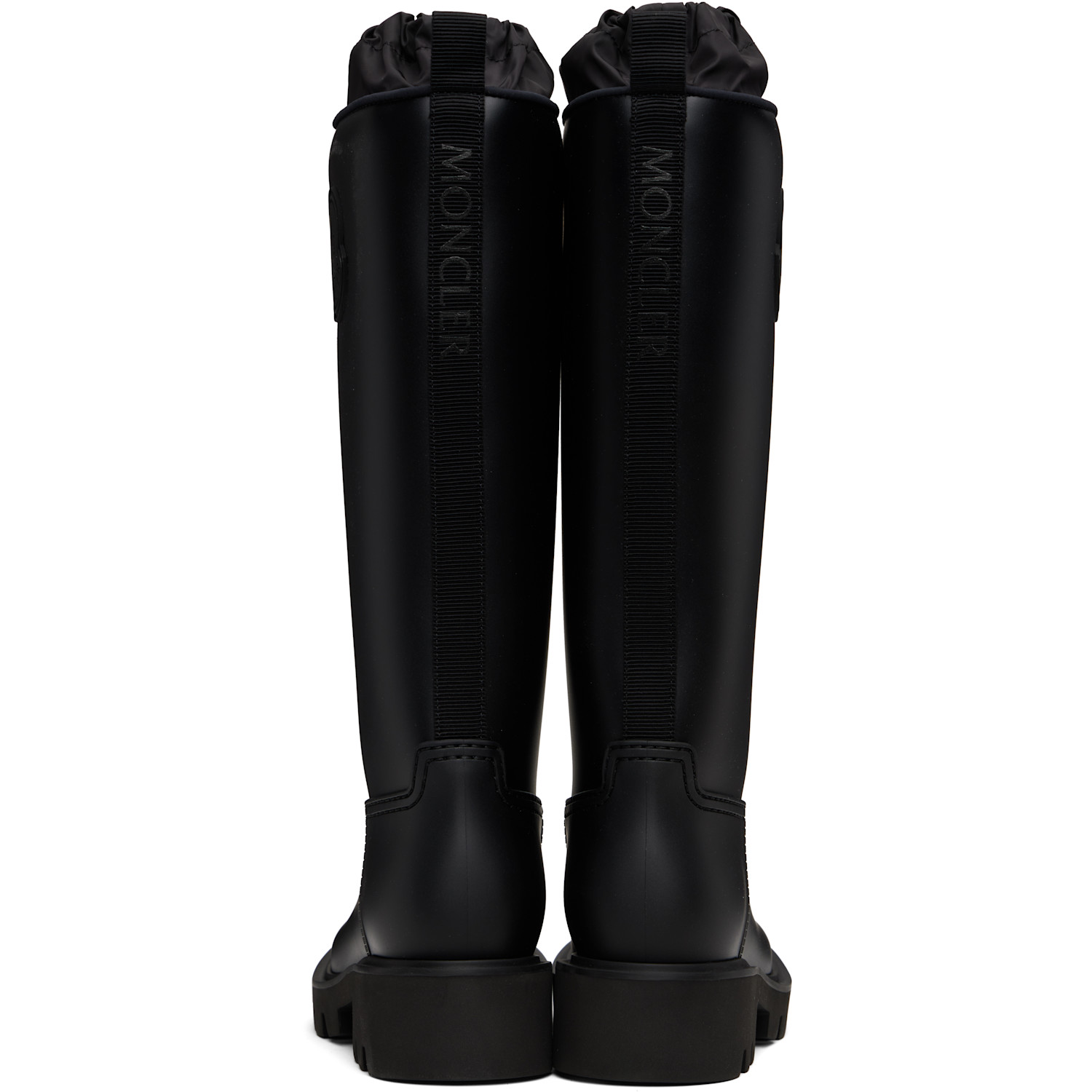  Moncler Black Kickstream High Rain Tall Boots 