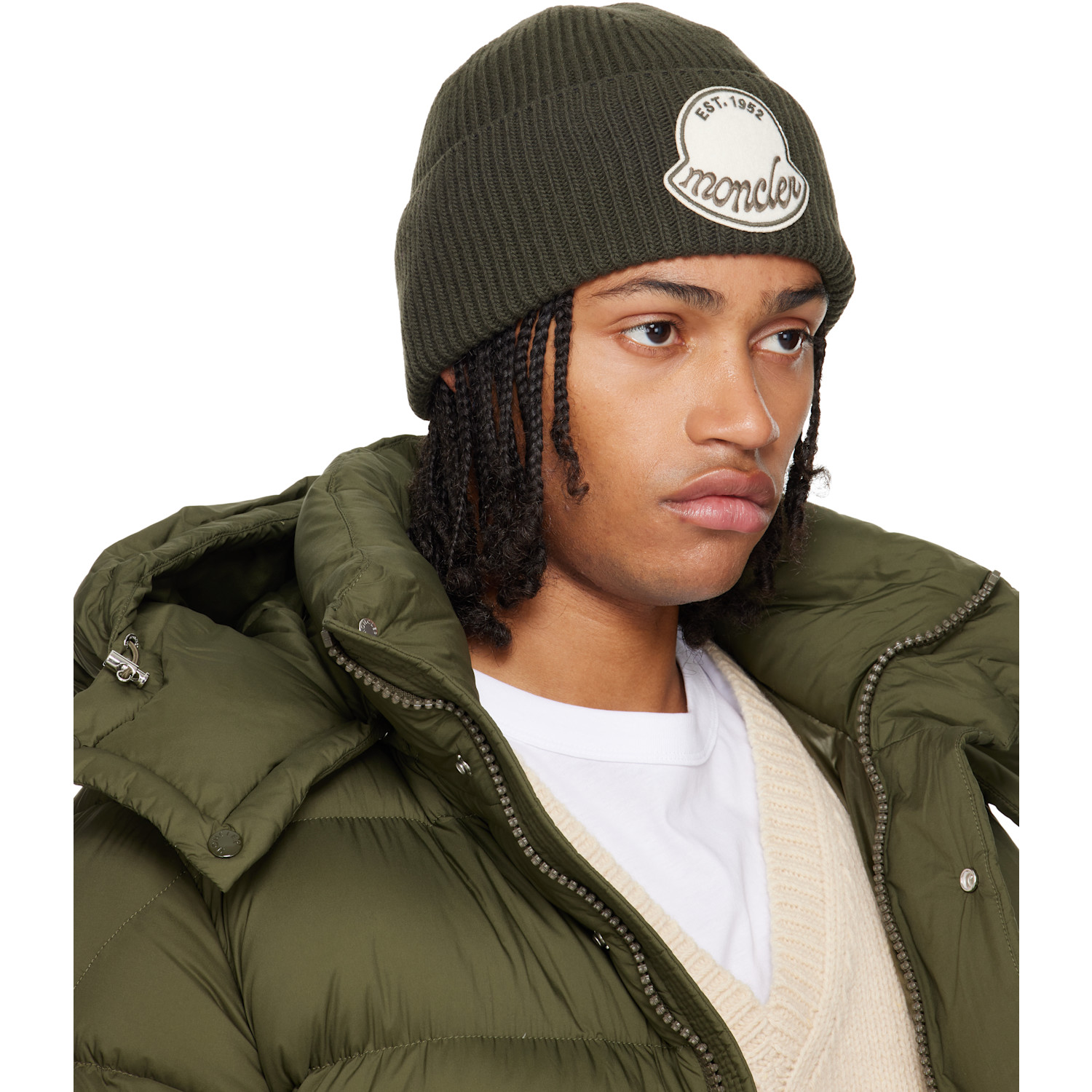  Moncler Green Virgin Wool Beanie 