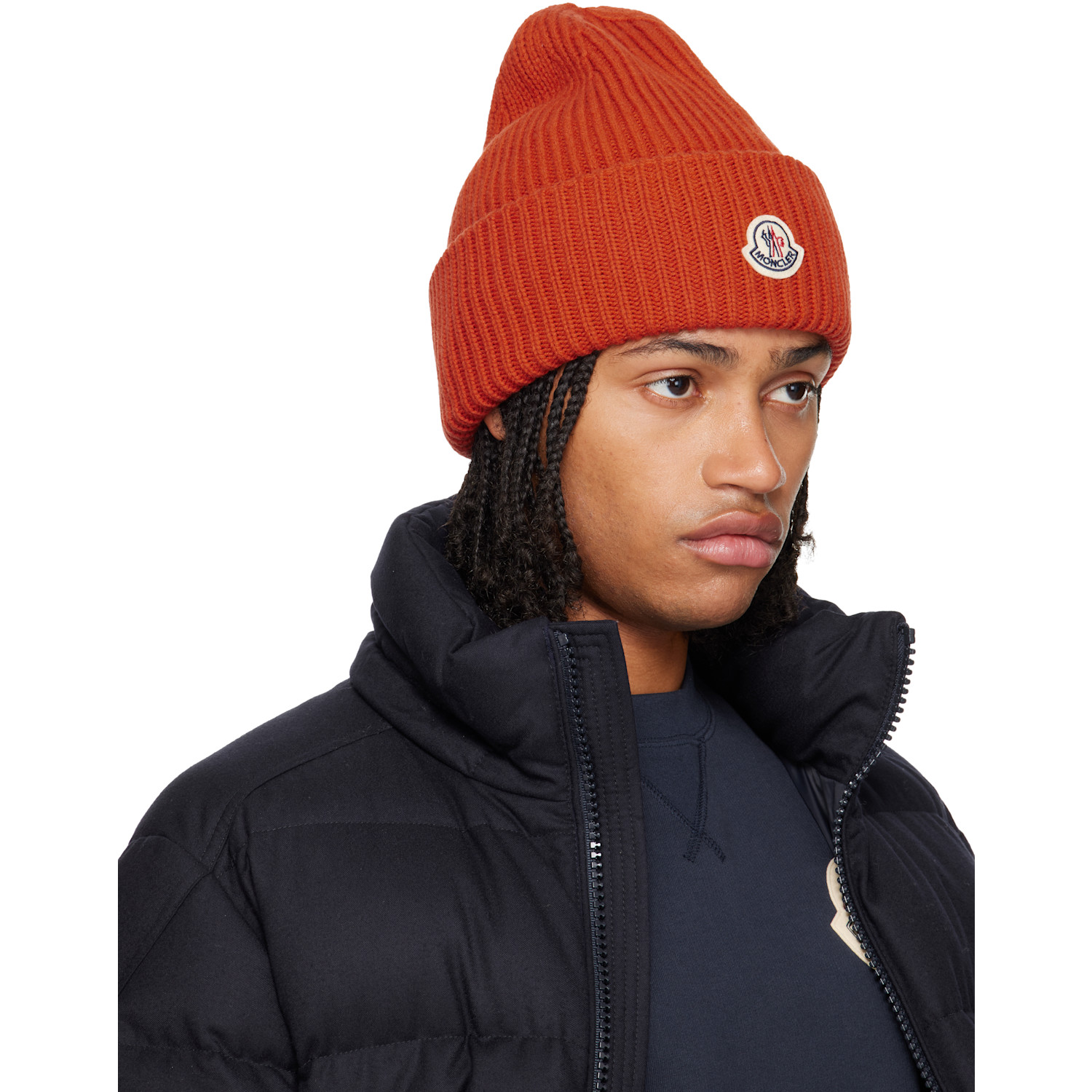  Moncler Orange Wool & Cashmere Beanie 